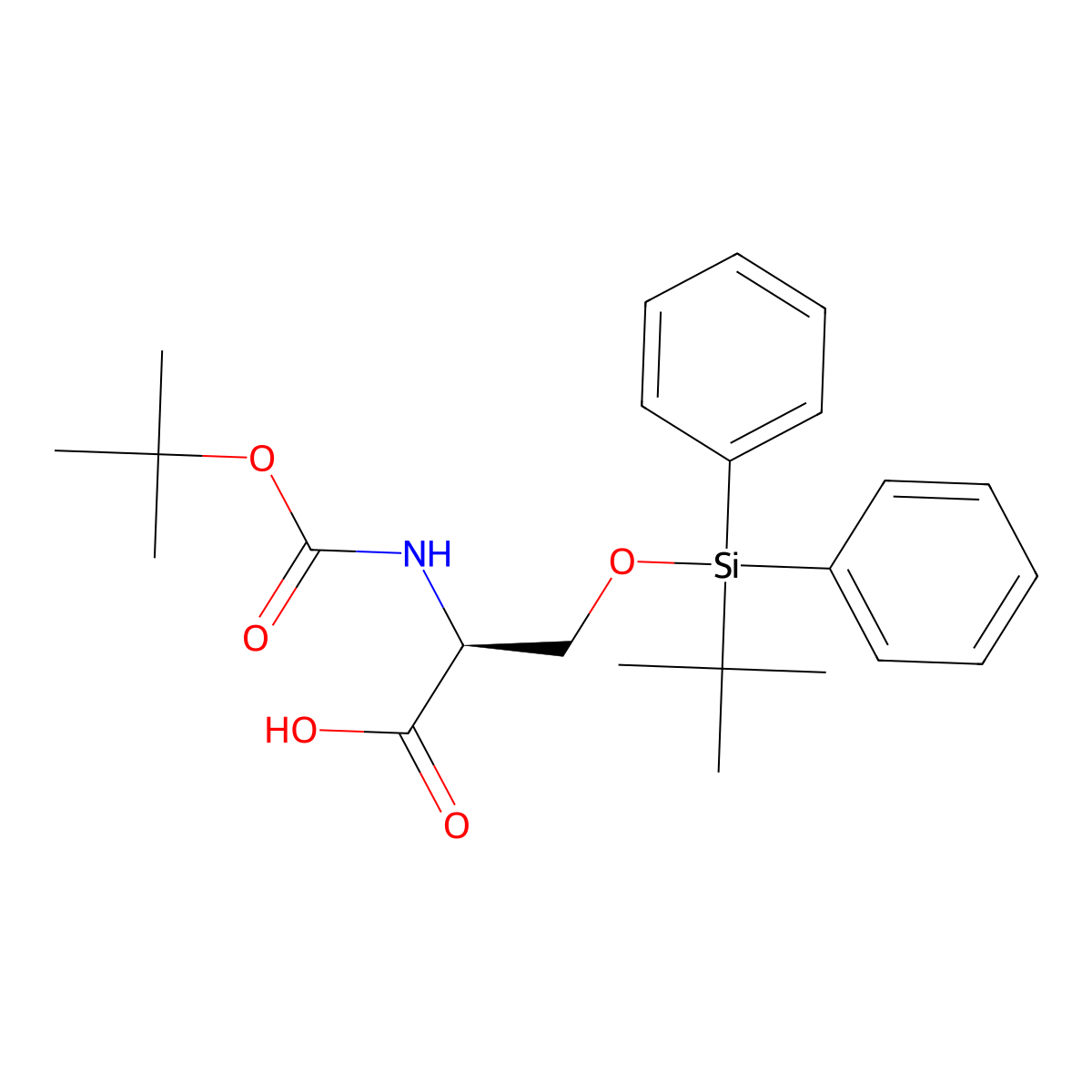 (S)-2-(Tert-butoxycarbonylamino)-3-(tert-butyldiphenylsilyloxy)propanoic acid molecular structure, CAS 145790-51-8