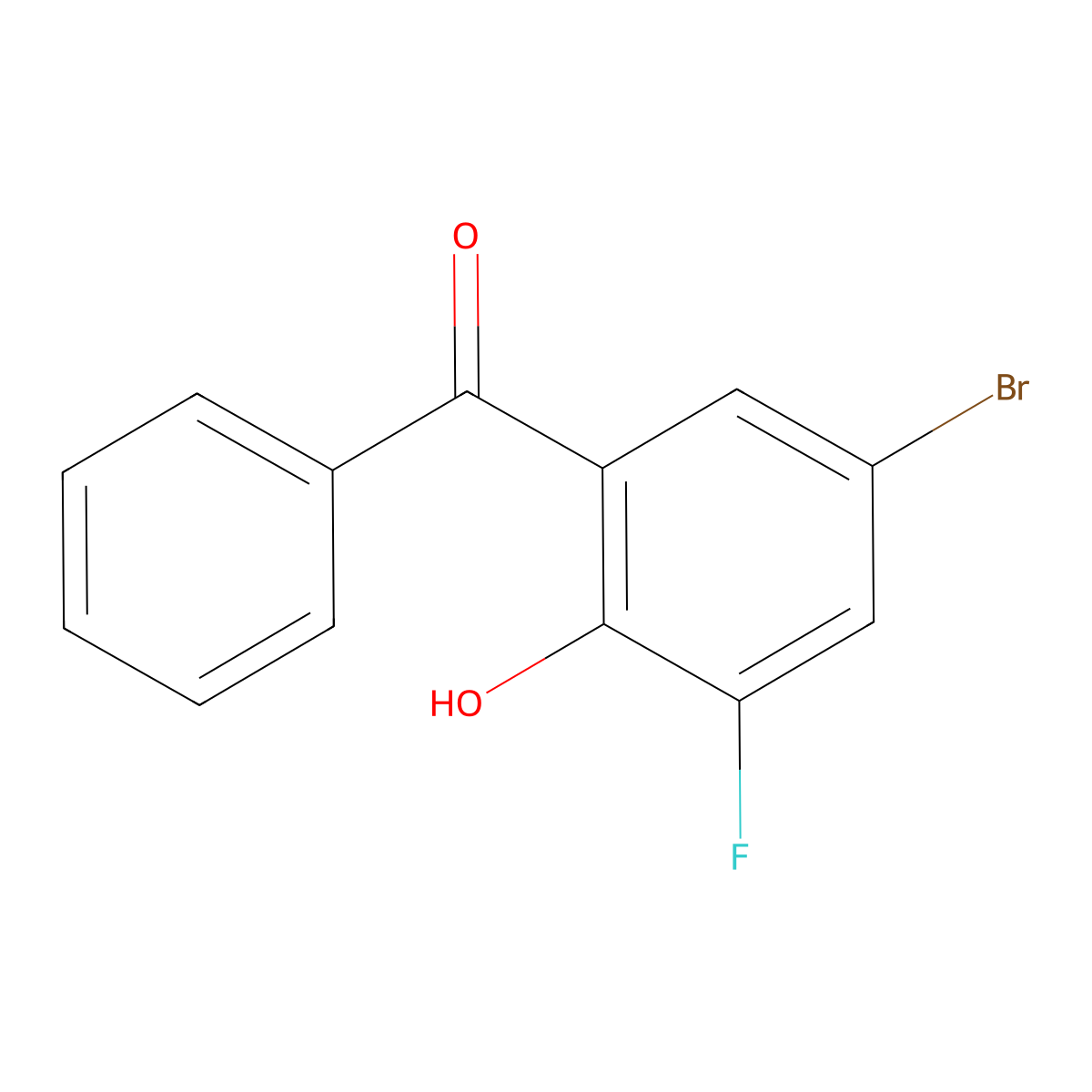 (5-Bromo-3-fluoro-2-hydroxyphenyl)(phenyl)methanone molecular structure, CAS 1457938-49-6