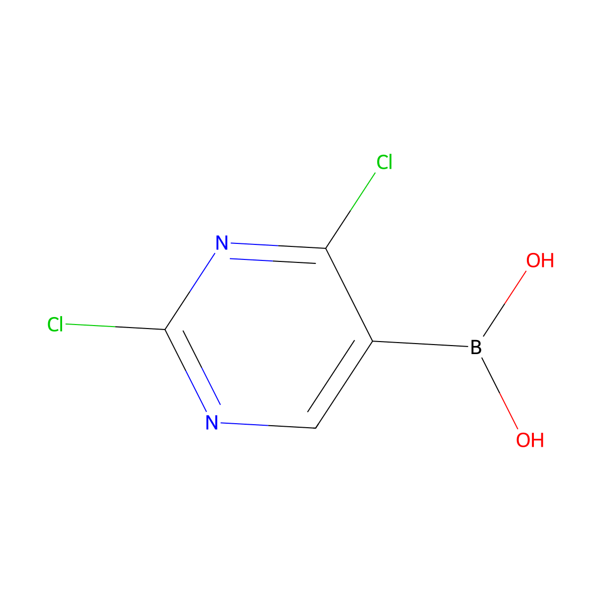 (2,4-Dichloropyrimidin-5-yl)boronic acid molecular structure, CAS 1457945-86-6
