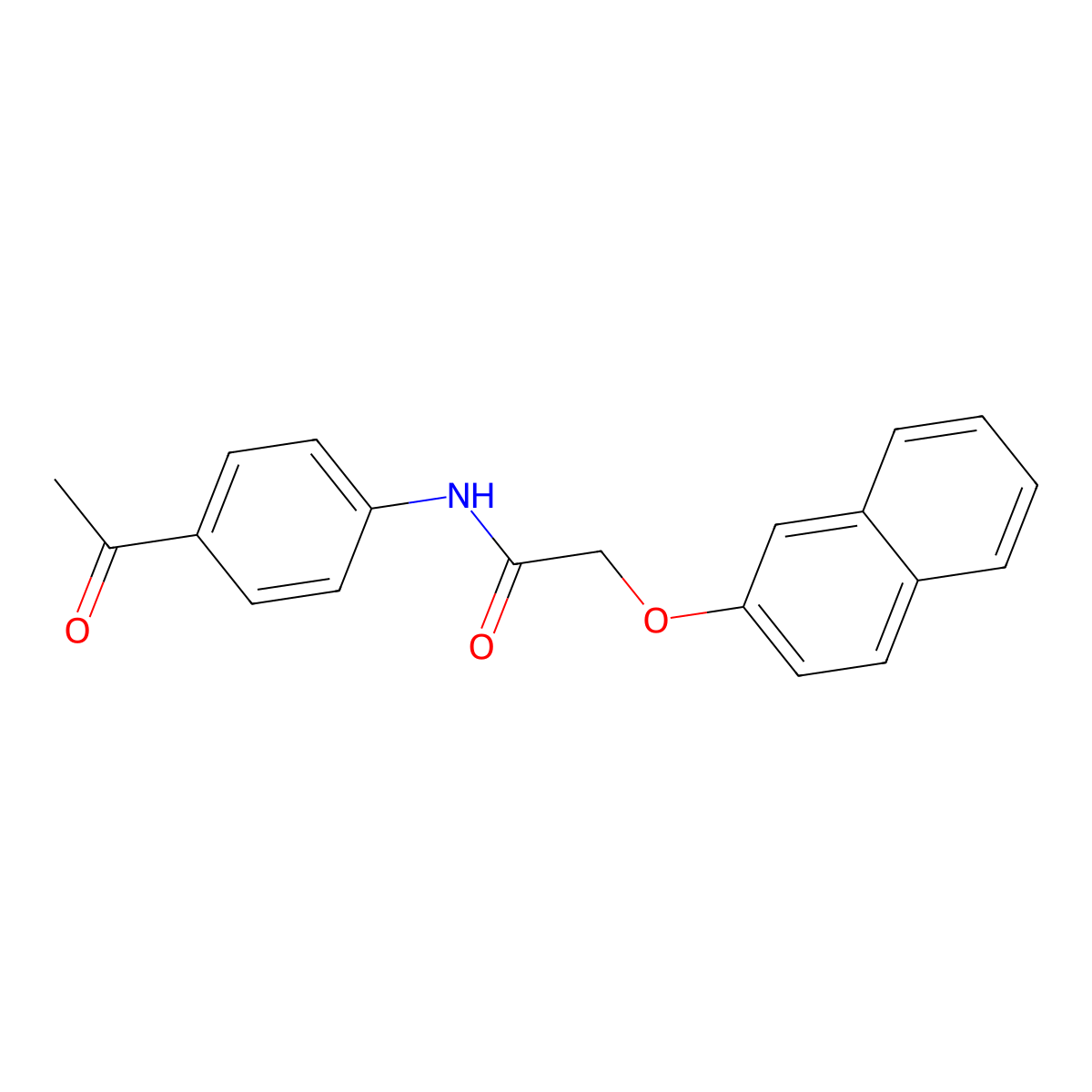 N-(4-acetylphenyl)-2-(2-naphthyloxy)acetamide molecular structure, CAS 145797-08-6