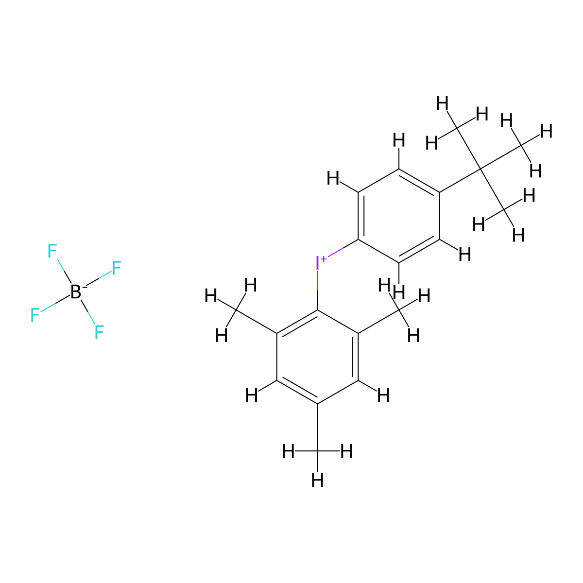 (4-(tert-Butyl)phenyl)(mesityl)iodonium tetrafluoroborate molecular structure, CAS 1457972-95-0