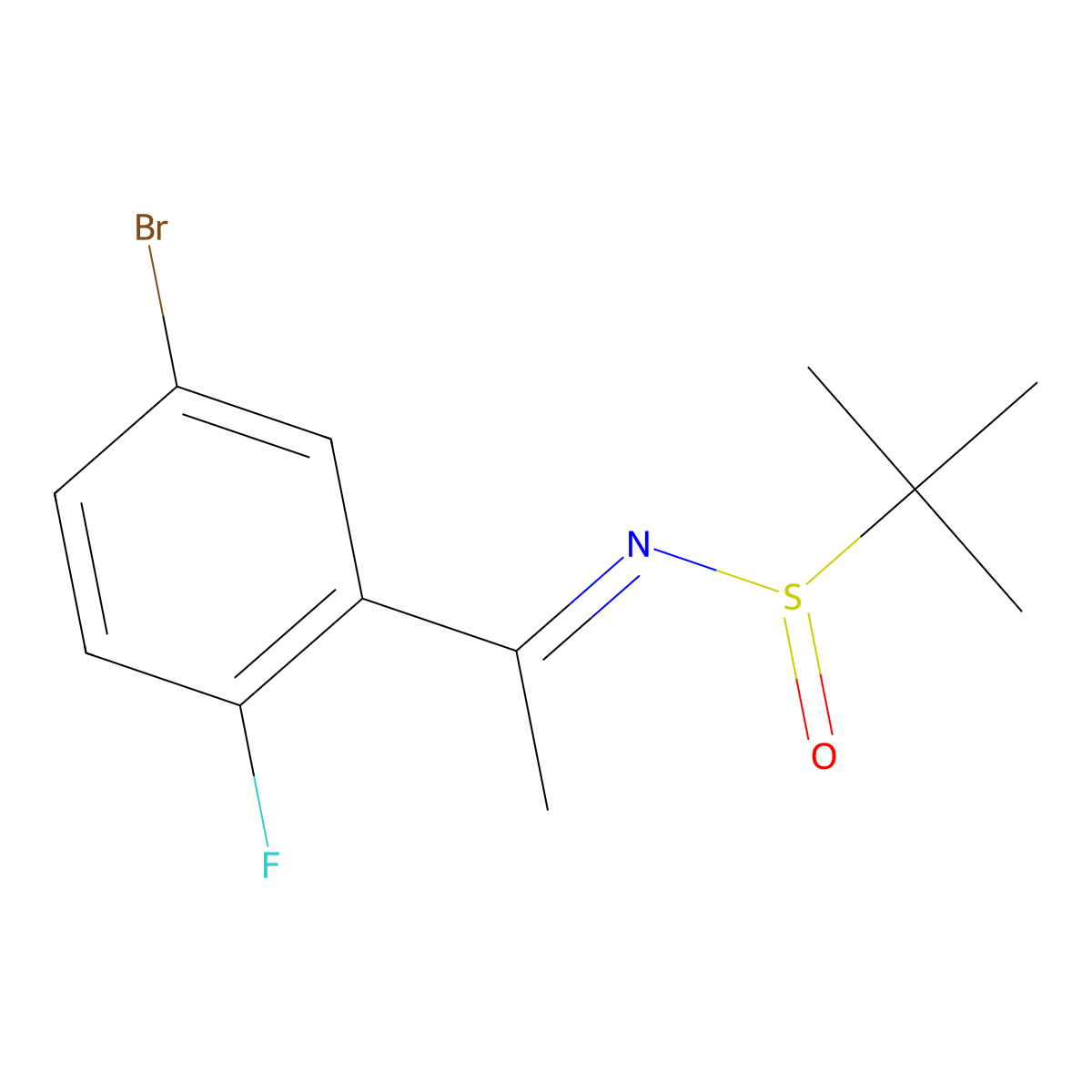 (S,E)-N-(1-(5-Bromo-2-fluorophenyl)ethylidene)-2-methylpropane-2-sulfinamide molecular structure, CAS 1457976-11-2
