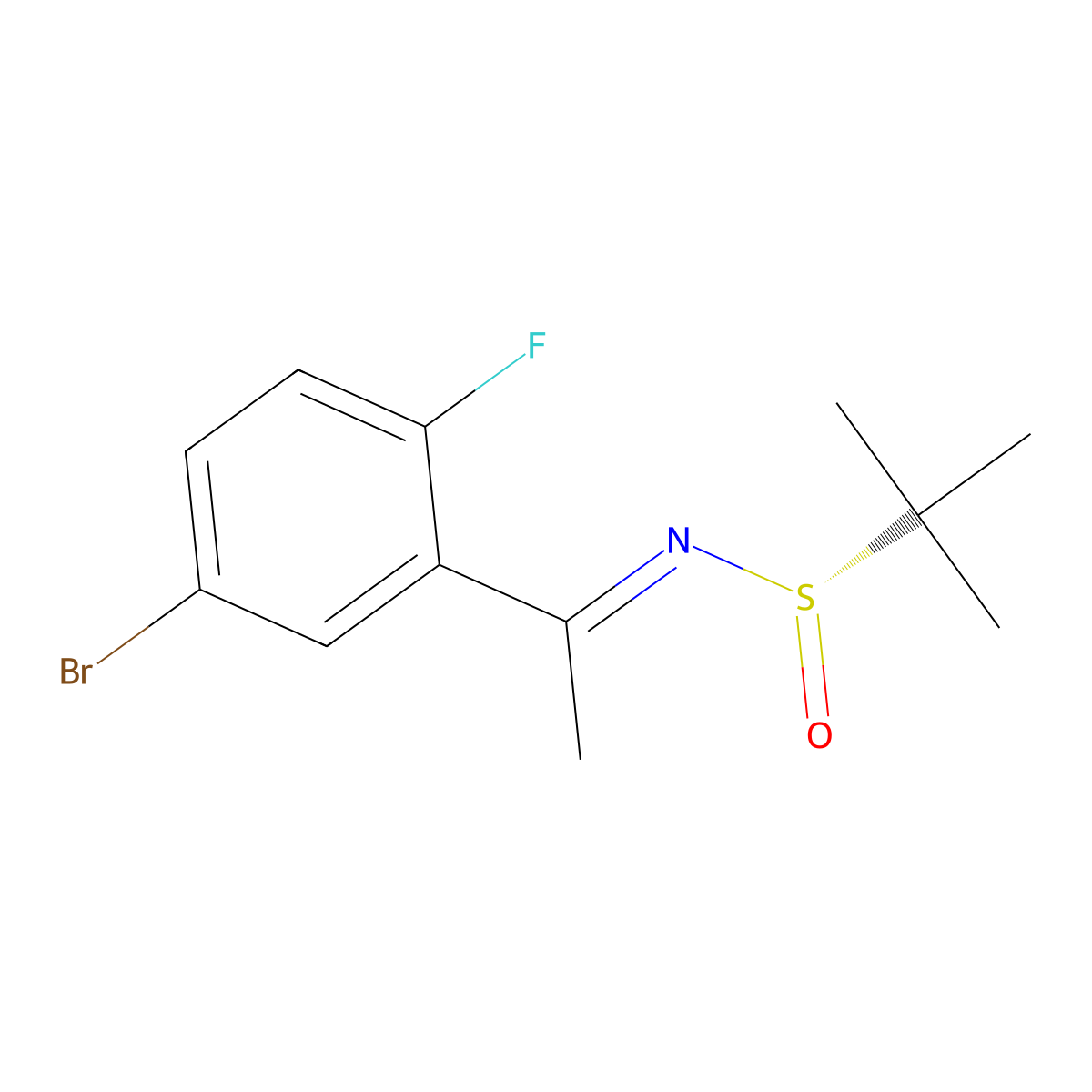 (S,E)-N-(1-(5-Bromo-2-fluorophenyl)ethylidene)-2-methylpropane-2-sulfinamide molecular structure, CAS 1457976-11-2