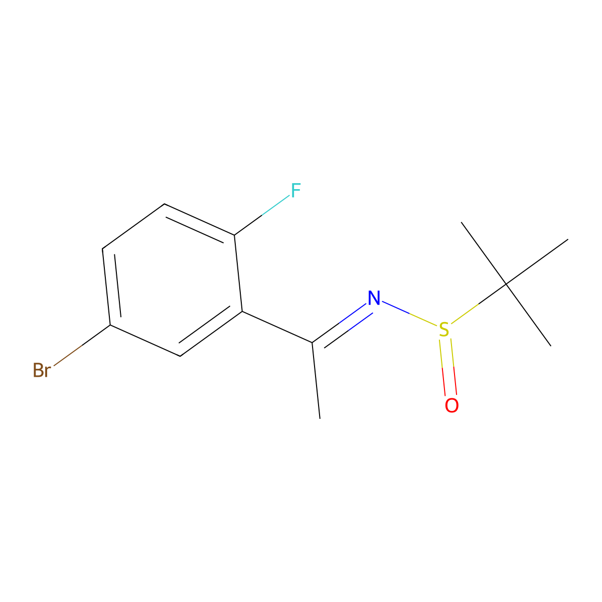 (E)-N-(1-(5-Bromo-2-fluorophenyl)ethylidene)-2-methylpropane-2-sulfinamide molecular structure, CAS 1457976-12-3