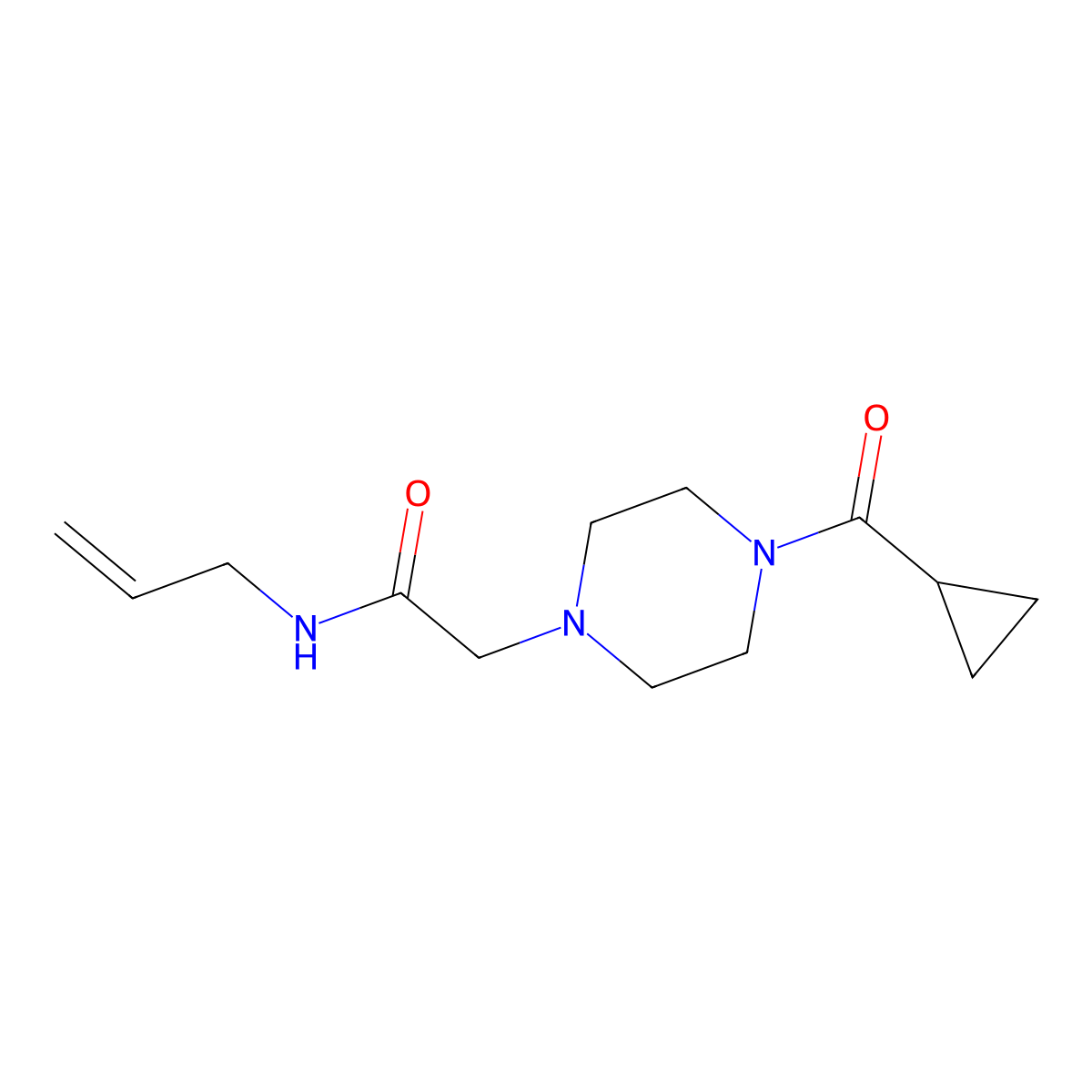 2-(4-cyclopropanecarbonylpiperazin-1-yl)-N-(prop-2-en-1-yl)acetamide molecular structure, CAS 1457992-76-5