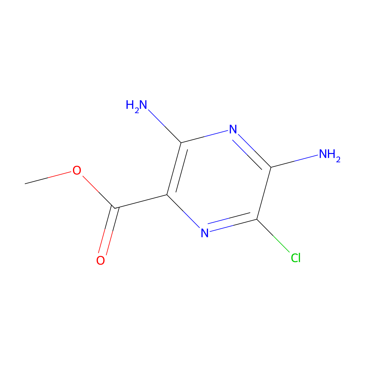 Methyl 3,5-diamino-6-chloropyrazine-2-carboxylate molecular structure, CAS 1458-01-1