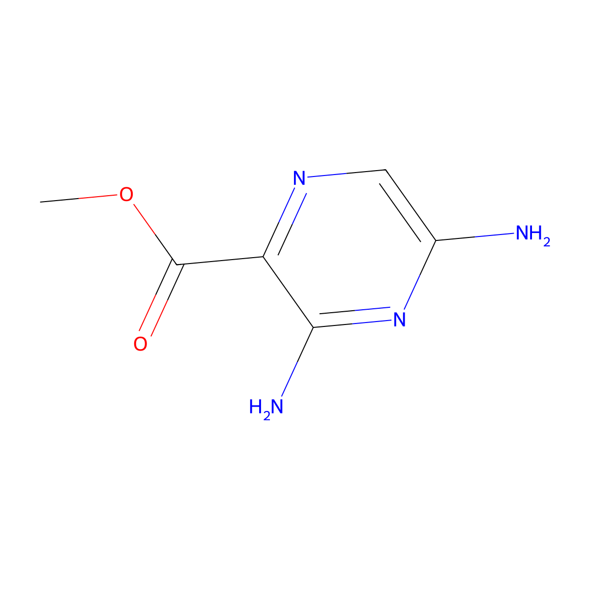 Methyl 3,5-diaminopyrazine-2-carboxylate molecular structure, CAS 1458-19-1