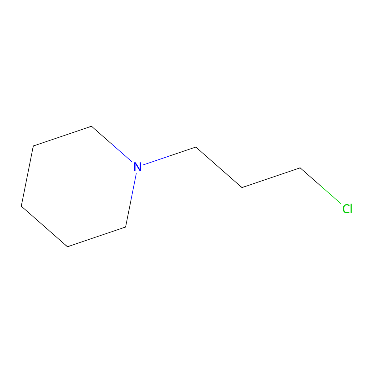 Piperidine, 1-(3-chloropropyl)- molecular structure, CAS 1458-63-5