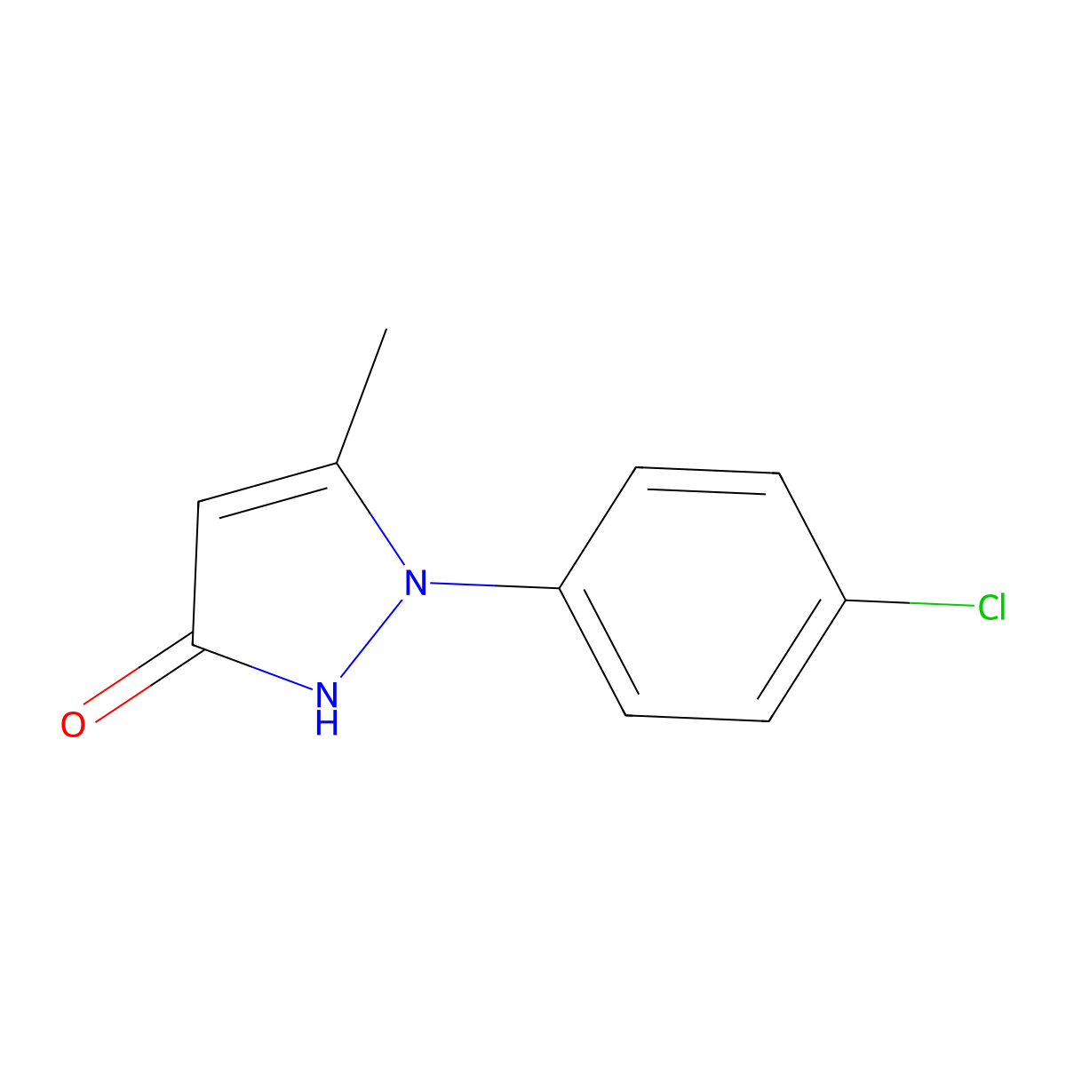 1-(4-Chloro-phenyl)-5-methyl-1,2-dihydro-pyrazol-3-one molecular structure, CAS 14580-08-6