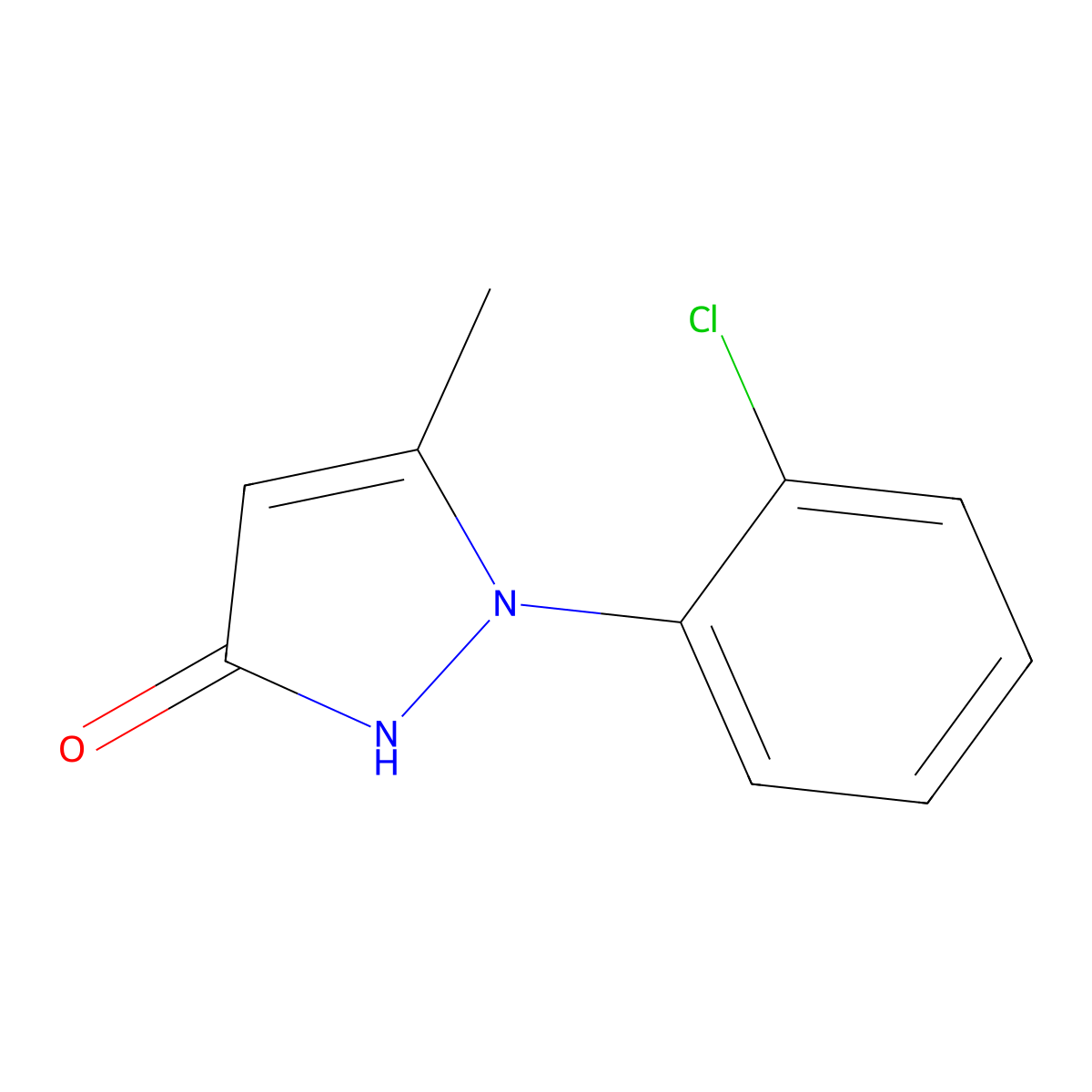 1-(2-Chloro-phenyl)-5-methyl-1,2-dihydro-pyrazol-3-one molecular structure, CAS 14580-10-0