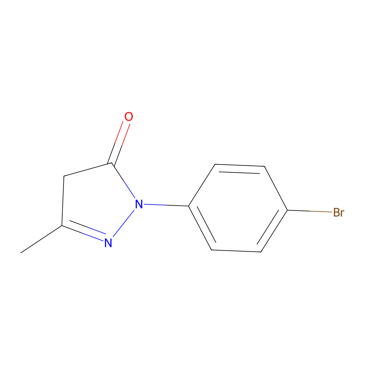 1-(4-bromophenyl)-3-methyl-4,5-dihydro-1H-pyrazol-5-one molecular structure, CAS 14580-15-5