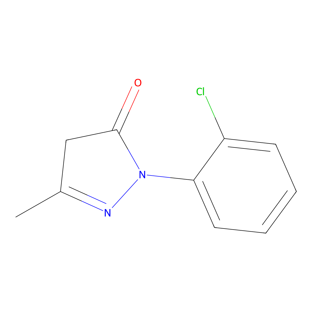 3H-Pyrazol-3-one, 2-(2-chlorophenyl)-2,4-dihydro-5-methyl- molecular structure, CAS 14580-22-4