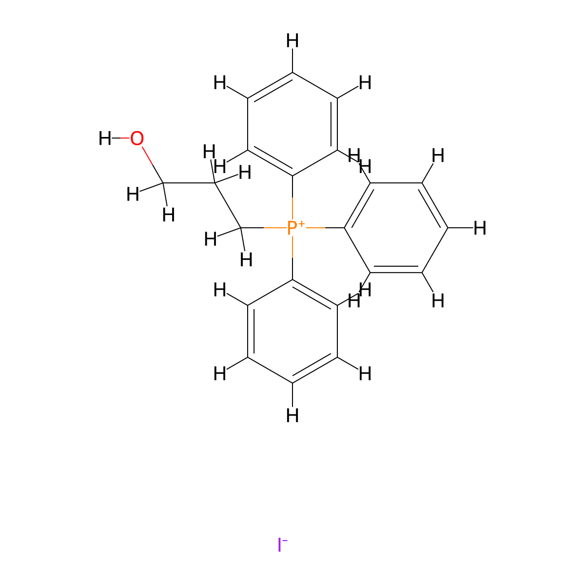 (3-Hydroxypropyl)triphenylphosphonium iodide molecular structure, CAS 14580-95-1