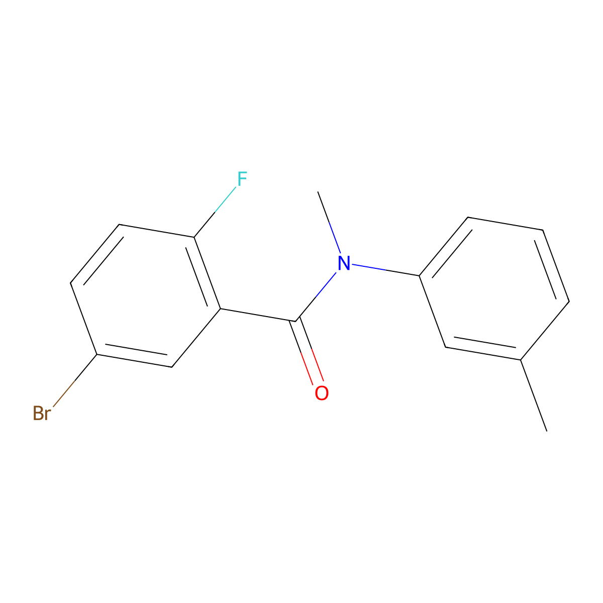 5-bromo-2-fluoro-N-methyl-N-(3-methylphenyl)benzamide molecular structure, CAS 1458004-72-2