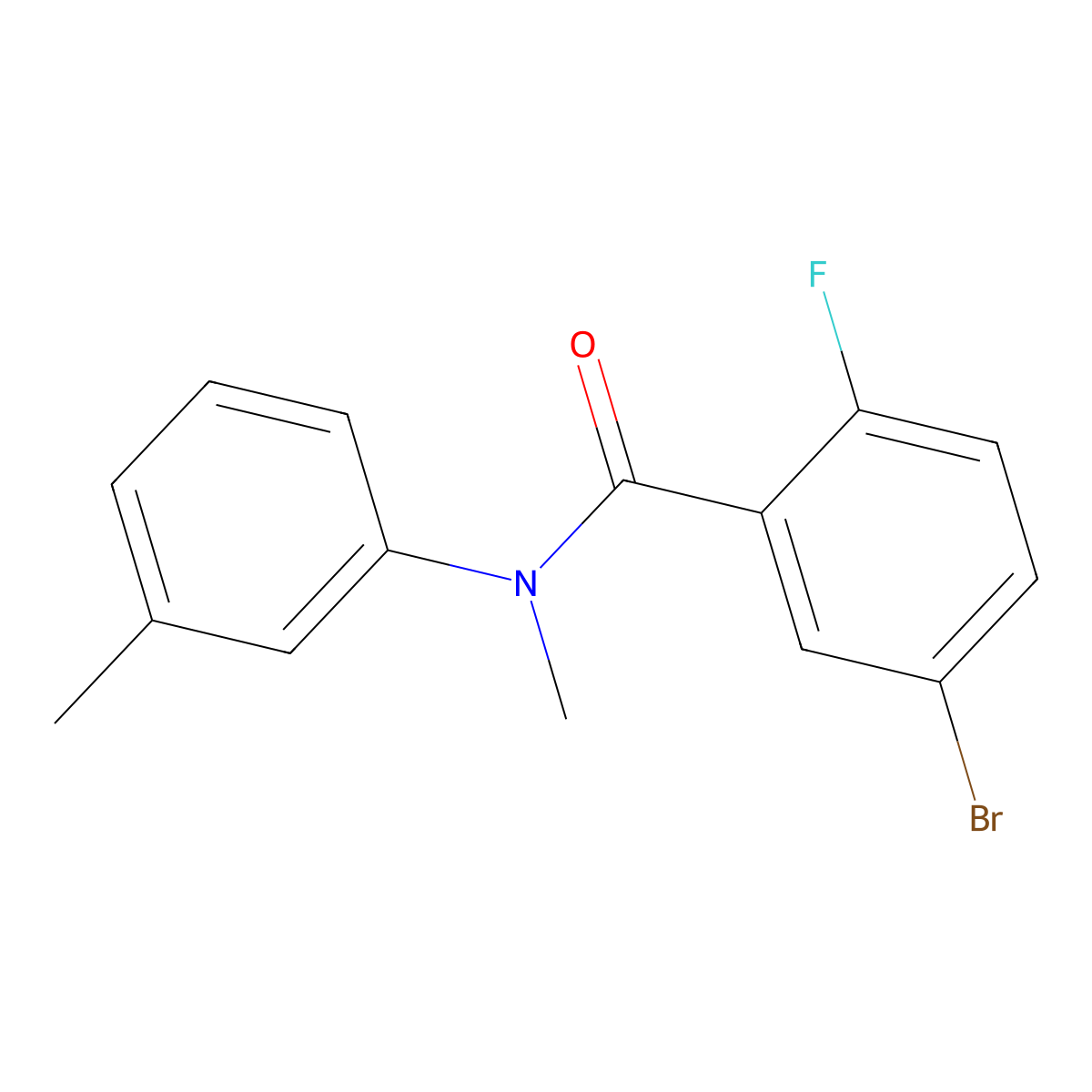 5-bromo-2-fluoro-N-methyl-N-(3-methylphenyl)benzamide molecular structure, CAS 1458004-72-2