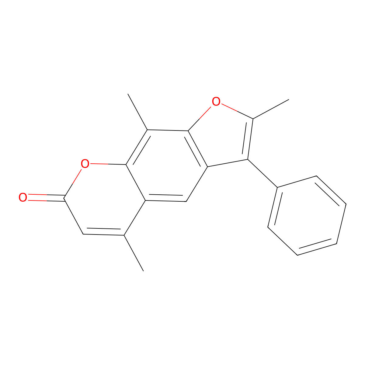 2,5,9-trimethyl-3-phenyl-7H-furo[3,2-g]chromen-7-one molecular structure, CAS 145801-11-2