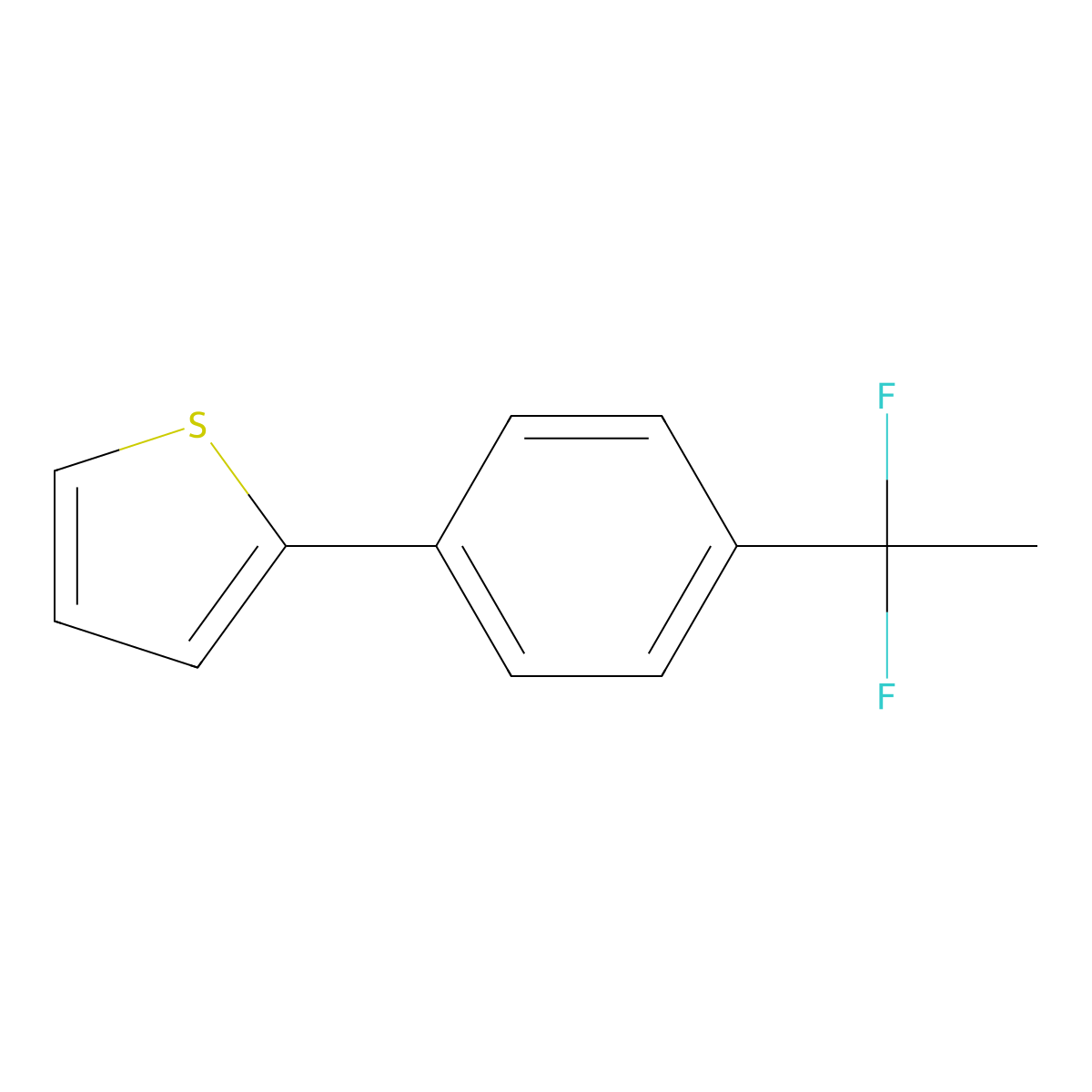 2-(4-(1,1-Difluoroethyl)phenyl)thiophene molecular structure, CAS 1458041-73-0