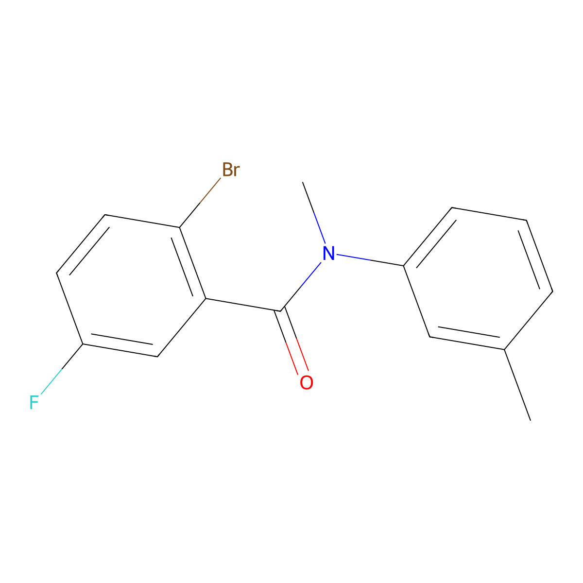 2-bromo-5-fluoro-N-methyl-N-(3-methylphenyl)benzamide molecular structure, CAS 1458051-10-9