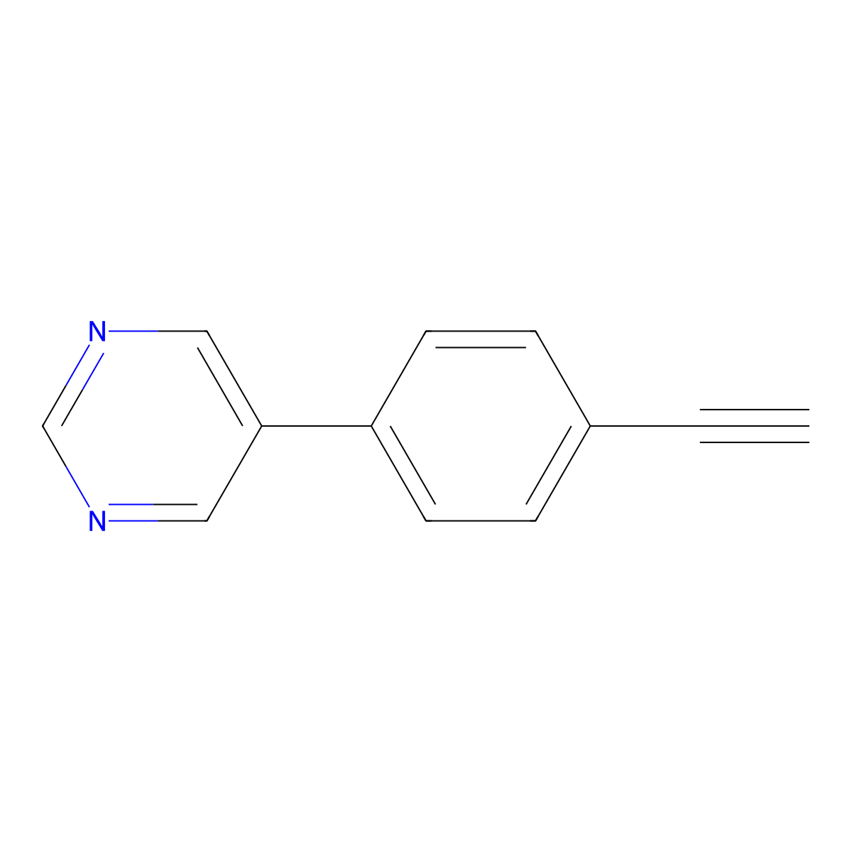 5-(4-Ethynylphenyl)pyrimidine molecular structure, CAS 1458054-21-1