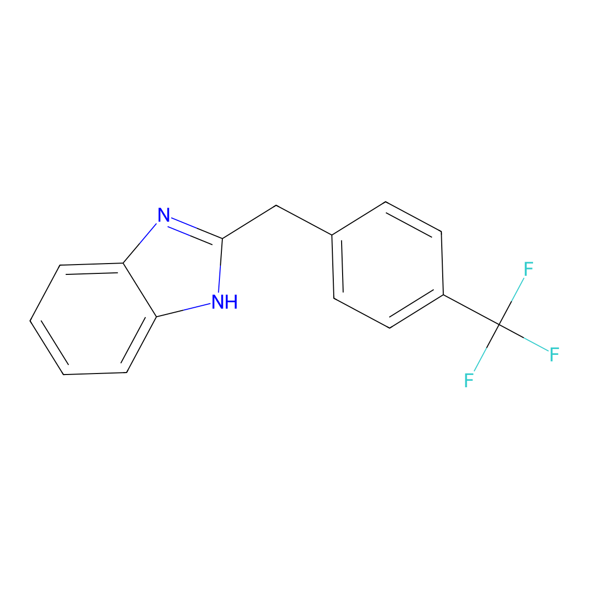 2-{[4-(trifluoromethyl)phenyl]methyl}-1H-1,3-benzodiazole molecular structure, CAS 1458087-45-0