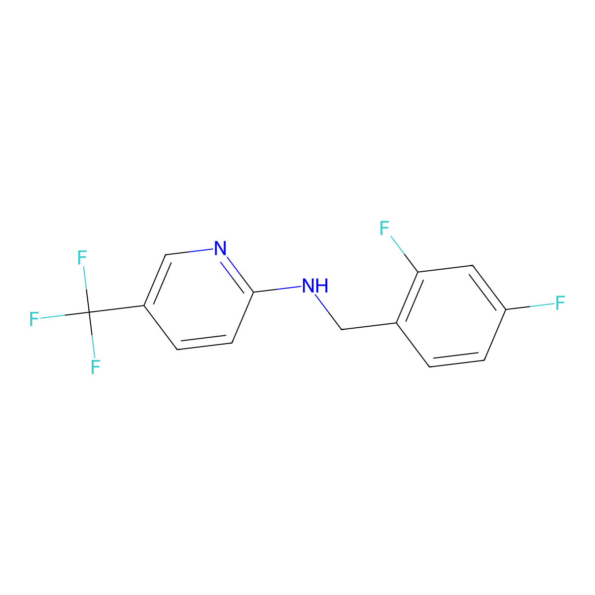 N-[(2,4-difluorophenyl)methyl]-5-(trifluoromethyl)pyridin-2-amine molecular structure, CAS 1458093-98-5