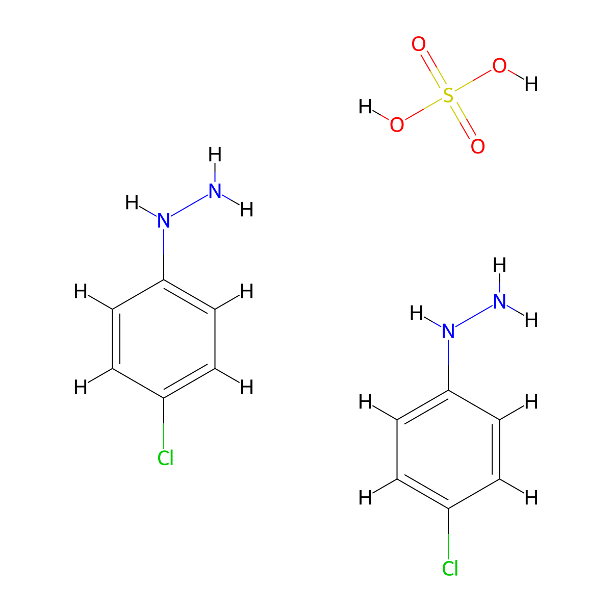 Hydrazine, (4-chlorophenyl)-, sulfate (2:1) molecular structure, CAS 14581-21-6