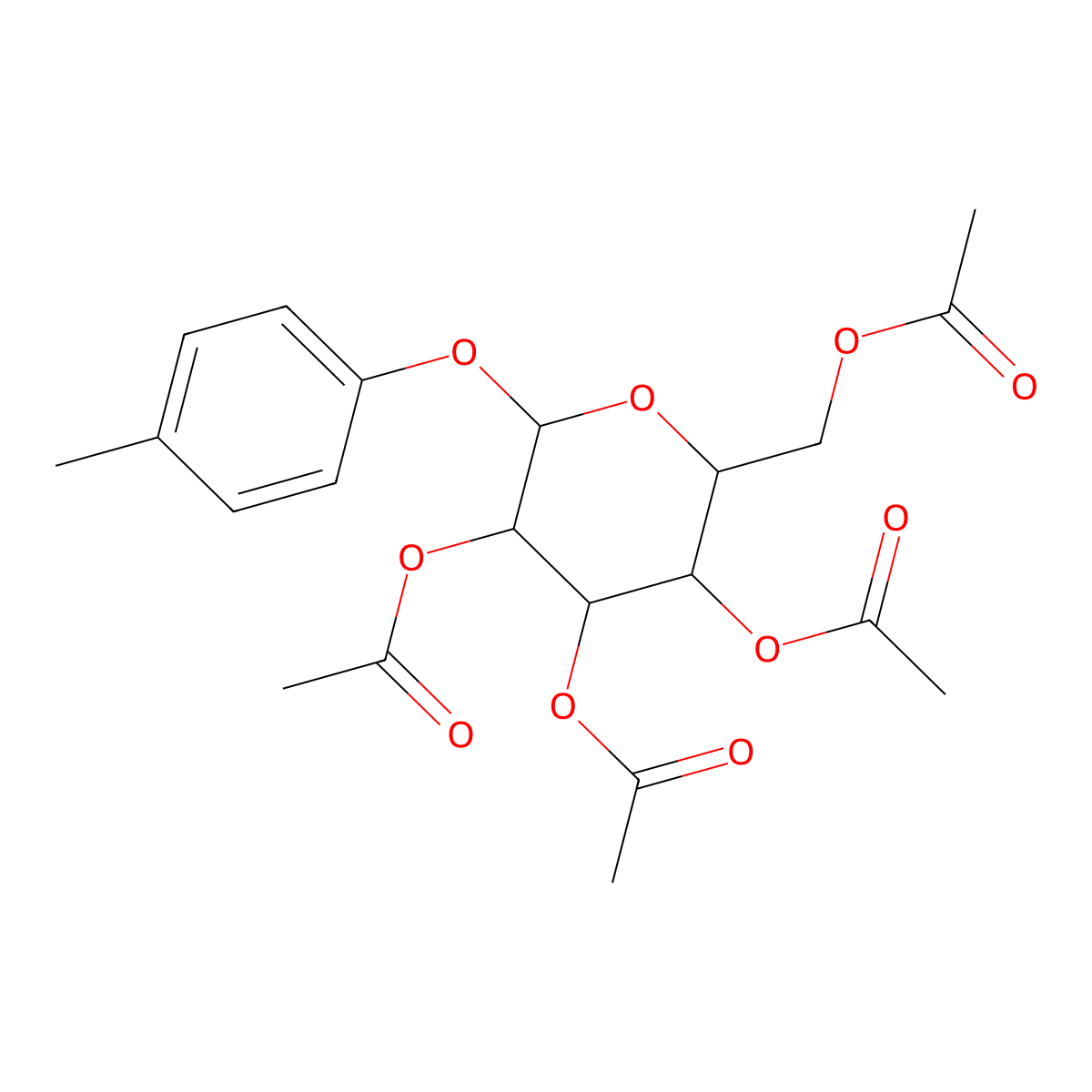 [3,4,5-Triacetyloxy-6-(4-methylphenoxy)oxan-2-yl]methyl acetate molecular structure, CAS 14581-78-3
