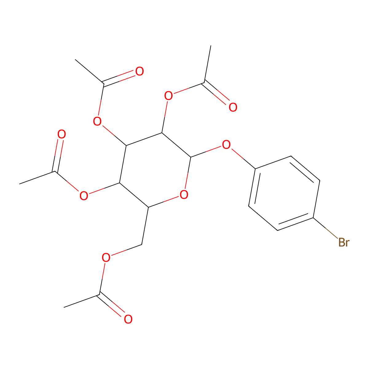 (4-Bromophenyl)-2,3,4,6-tetra-O-acetyl-beta-D-glucopyranoside molecular structure, CAS 14581-80-7