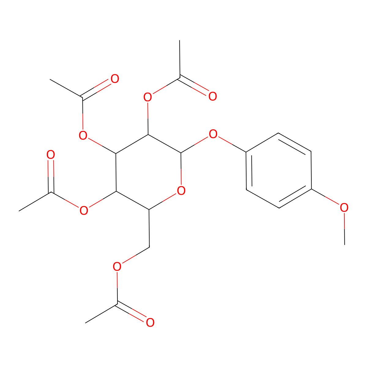 4-Methoxyphenyl 2,3,4,6-tetra-O-acetyl-b-D-glucopyranoside molecular structure, CAS 14581-81-8