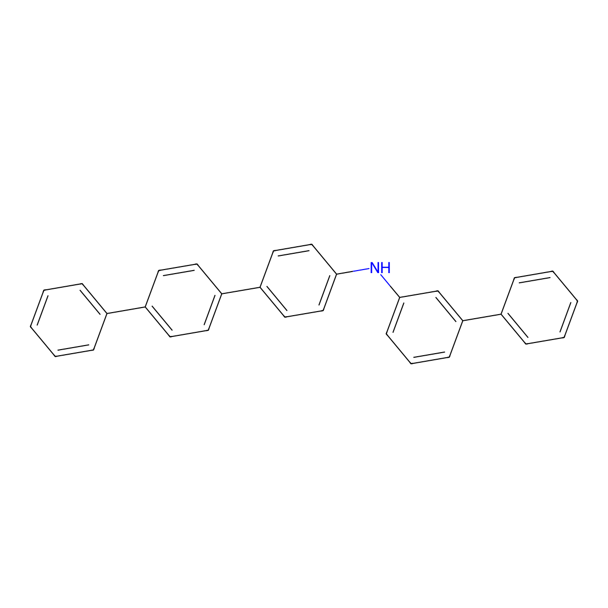 N-[1,1'-Biphenyl]-3-yl[1,1':4',1''-terphenyl]-4-amine molecular structure, CAS 1458108-08-1