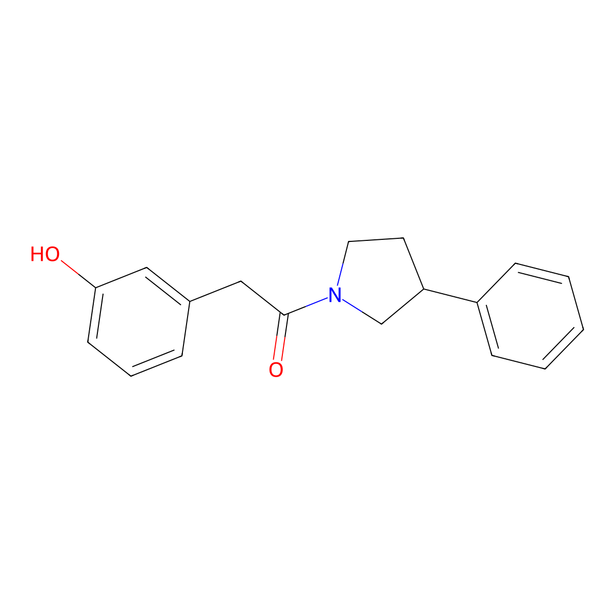 2-(3-Hydroxyphenyl)-1-(3-phenylpyrrolidin-1-yl)ethanone molecular structure, CAS 1458117-33-3