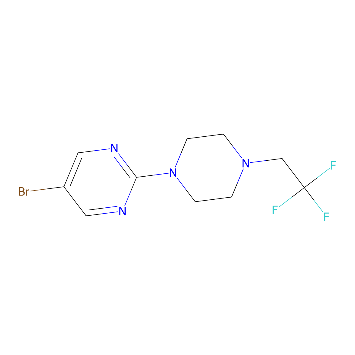 5-Bromo-2-[4-(2,2,2-trifluoroethyl)piperazin-1-yl]pyrimidine molecular structure, CAS 1458154-73-8