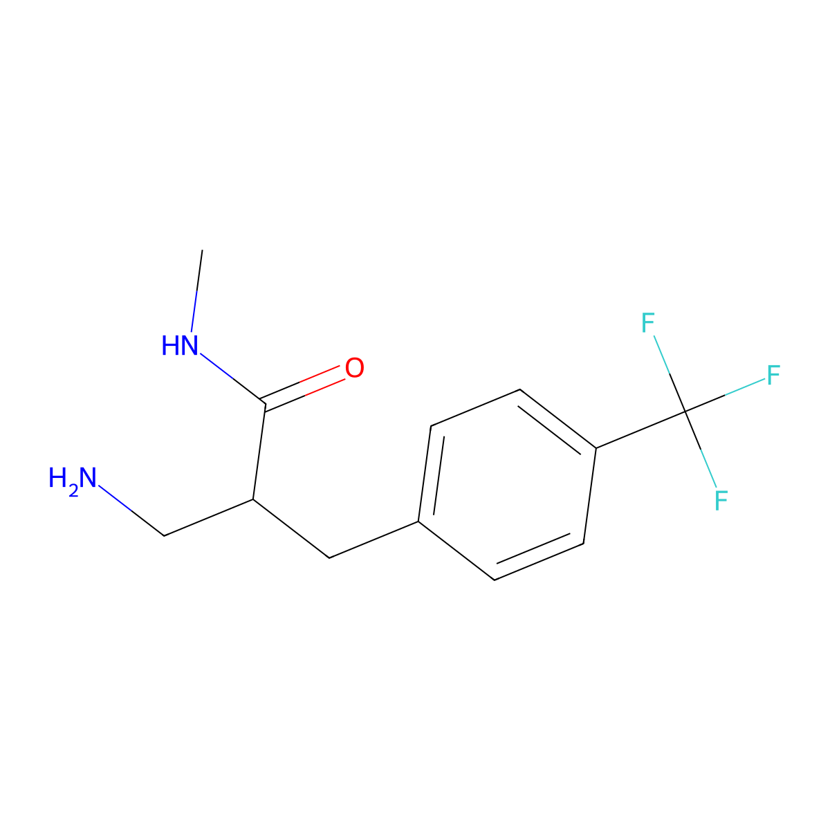 3-Amino-N-methyl-2-{[4-(trifluoromethyl)phenyl]methyl}propanamide molecular structure, CAS 1458168-82-5