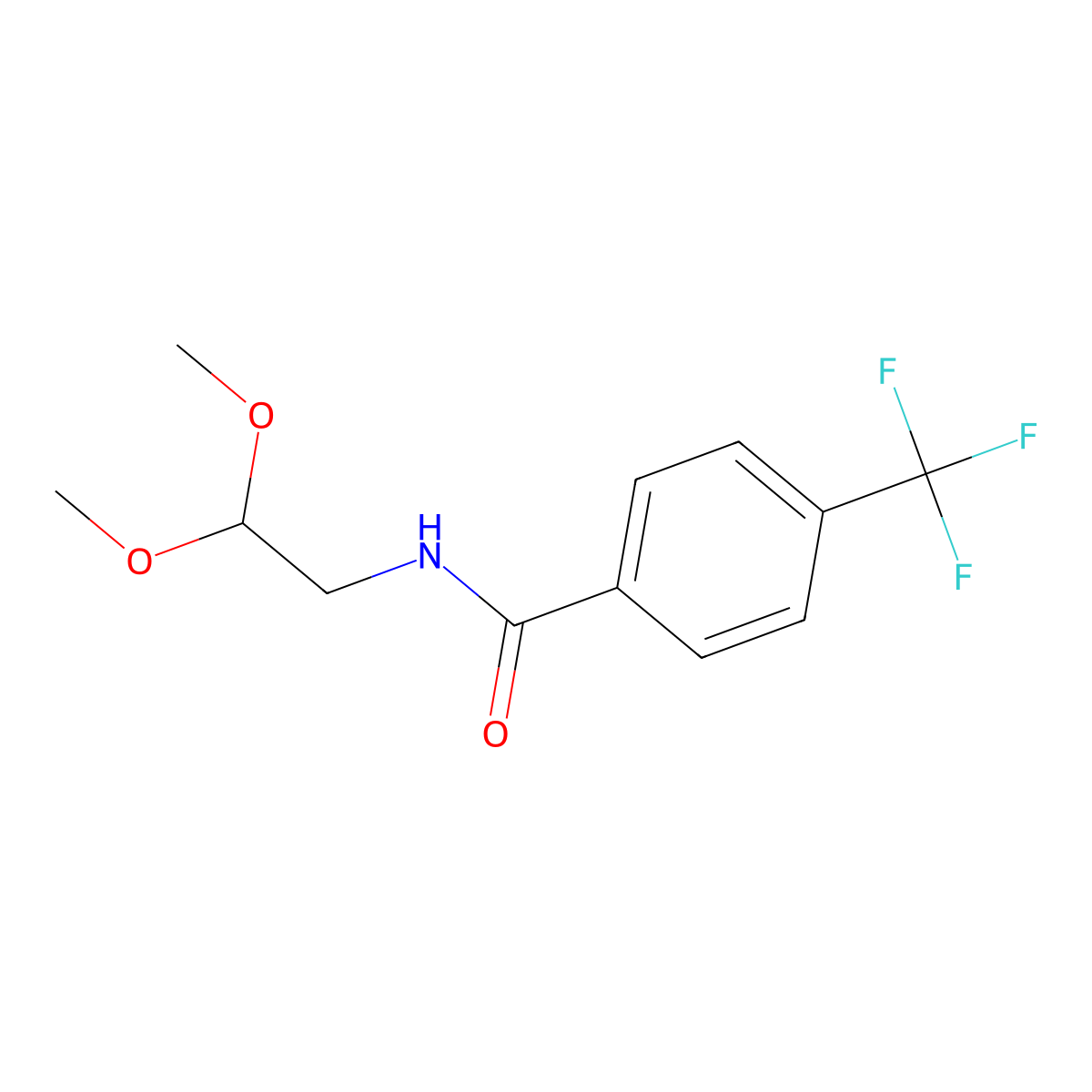 N-(2,2-dimethoxyethyl)-4-(trifluoromethyl)benzamide molecular structure, CAS 1458169-60-2