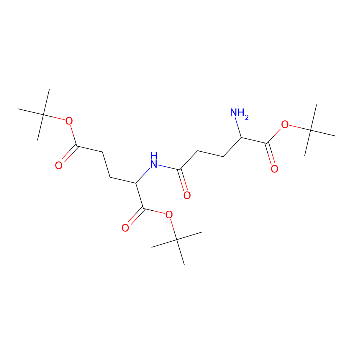 (R)-di-tert-butyl 2-((S)-4-amino-5-tert-butoxy-5-oxopentanamido)pentanedioate molecular structure, CAS 145817-20-5