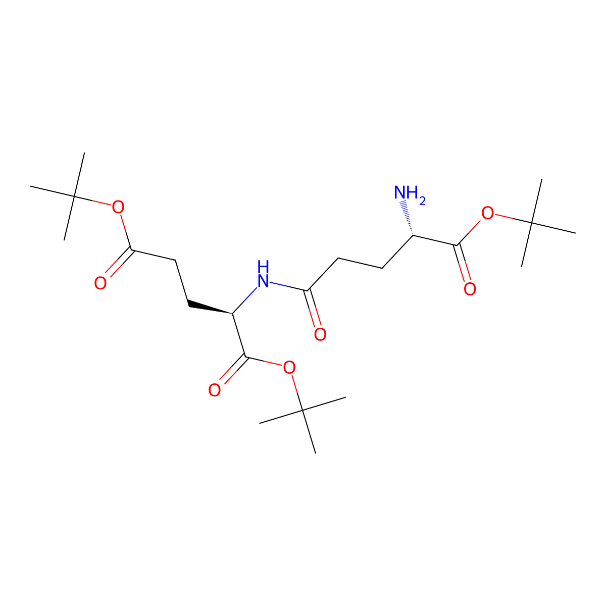 (R)-di-tert-butyl 2-((S)-4-amino-5-tert-butoxy-5-oxopentanamido)pentanedioate molecular structure, CAS 145817-20-5