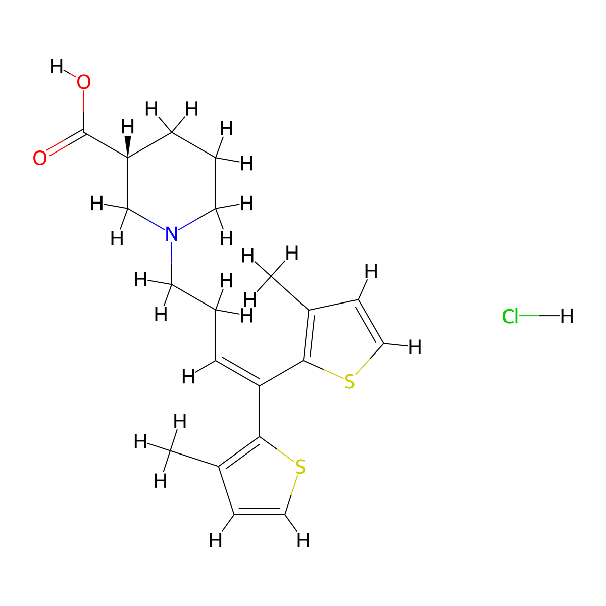 Tiagabine Hydrochloride molecular structure, CAS 145821-59-6