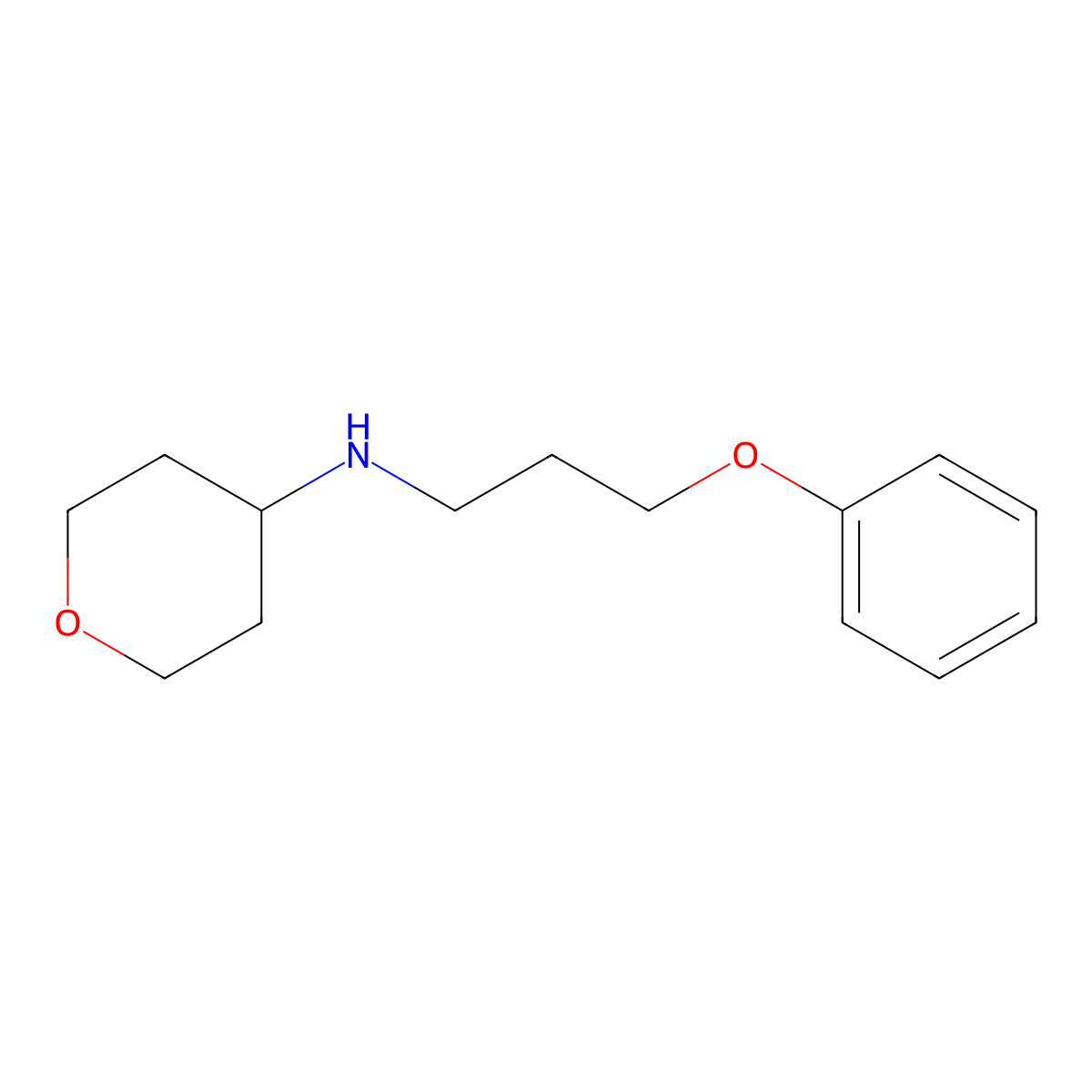 N-(3-phenoxypropyl)oxan-4-amine molecular structure, CAS 1458214-91-9