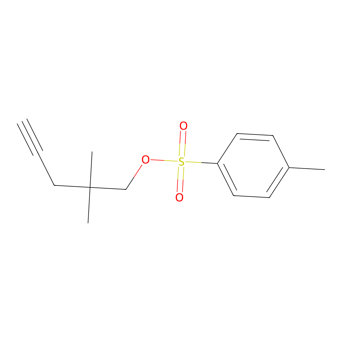 2,2-Dimethylpent-4-yn-1-yl 4-methylbenzene-1-sulfonate molecular structure, CAS 145822-91-9