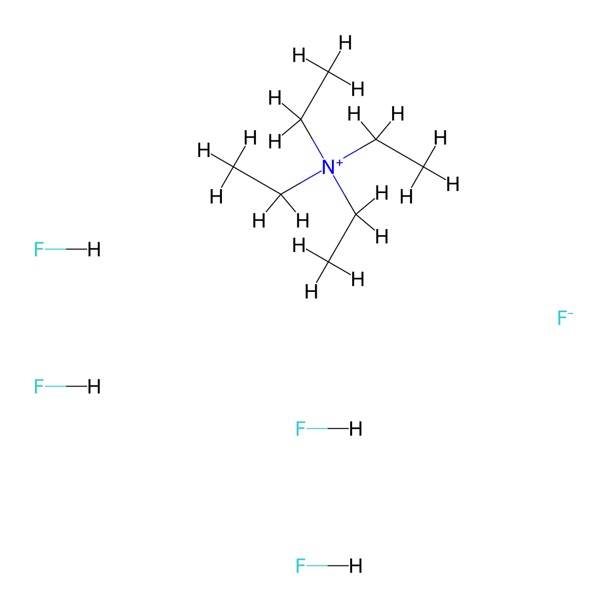 Tetraethylammonium Fluoride Tetrahydrofluoride molecular structure, CAS 145826-81-9