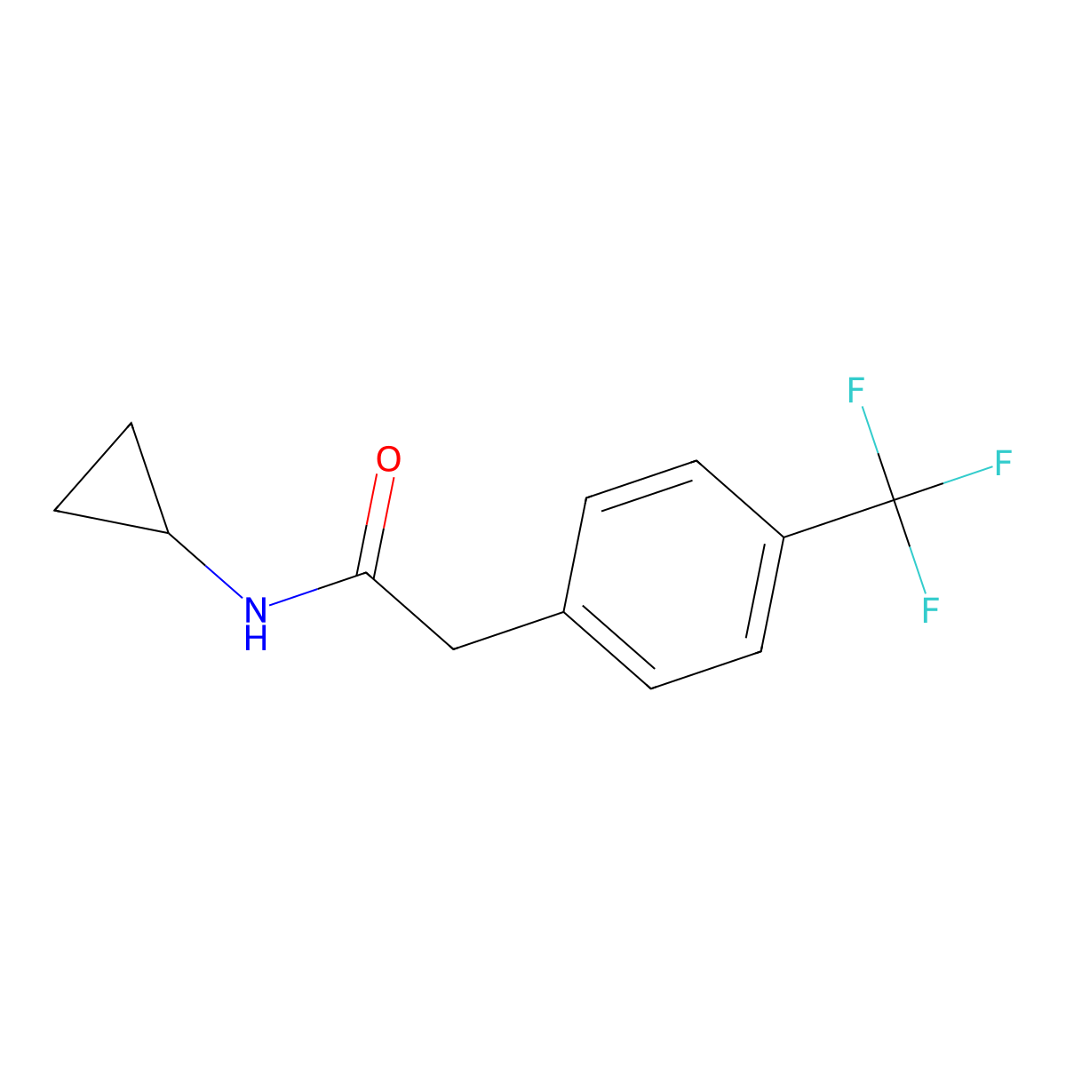 N-cyclopropyl-2-[4-(trifluoromethyl)phenyl]acetamide molecular structure, CAS 1458262-95-7