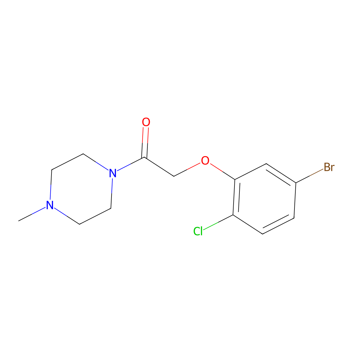 2-(5-Bromo-2-chlorophenoxy)-1-(4-methylpiperazin-1-yl)ethanone molecular structure, CAS 1458275-34-7
