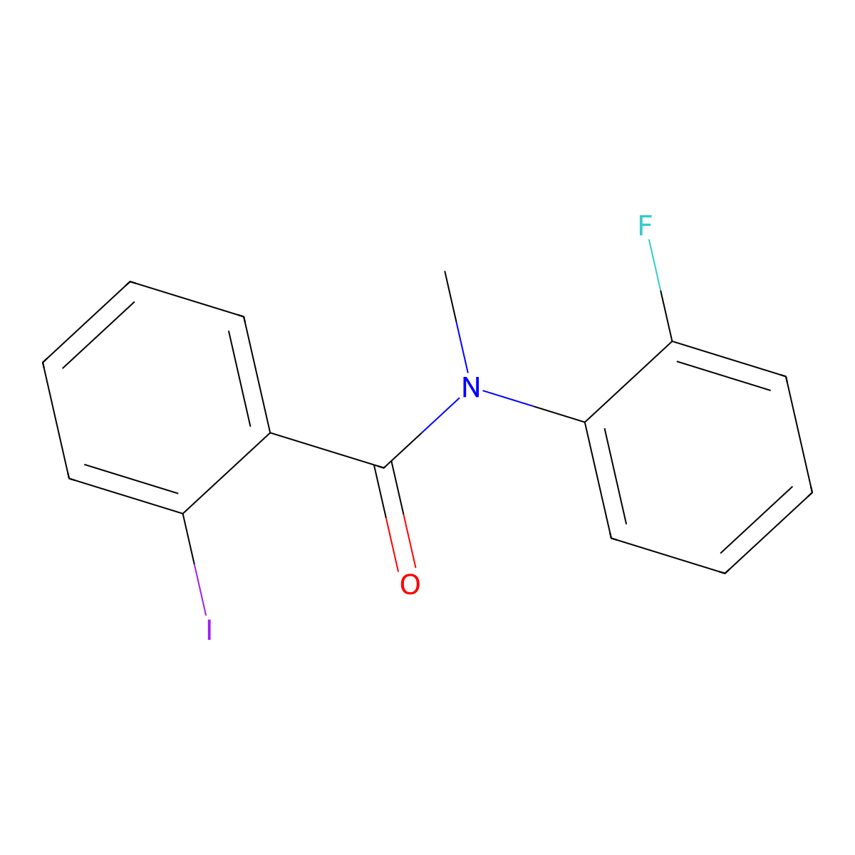 N-(2-fluorophenyl)-2-iodo-N-methylbenzamide molecular structure, CAS 1458285-30-7