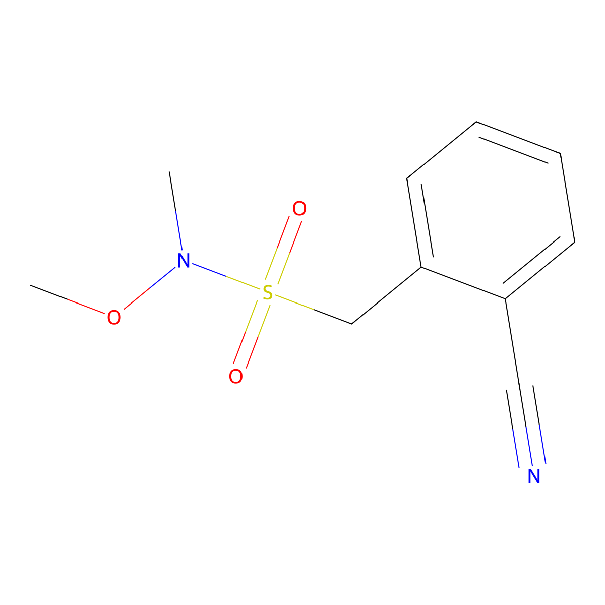 1-(2-cyanophenyl)-N-methoxy-N-methylmethanesulfonamide molecular structure, CAS 1458330-13-6