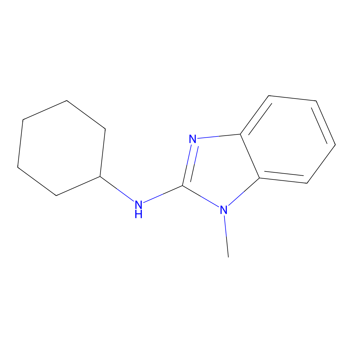 N-Cyclohexyl-1-methyl-1H-benzo[d]imidazol-2-amine molecular structure, CAS 1458359-06-2