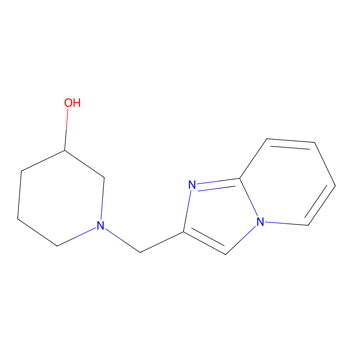1-({Imidazo[1,2-a]pyridin-2-yl}methyl)piperidin-3-ol molecular structure, CAS 1458382-15-4