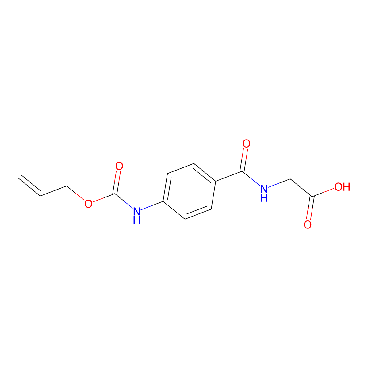 2-[(4-{[(Prop-2-en-1-yloxy)carbonyl]amino}phenyl)formamido]acetic acid molecular structure, CAS 1458415-32-1