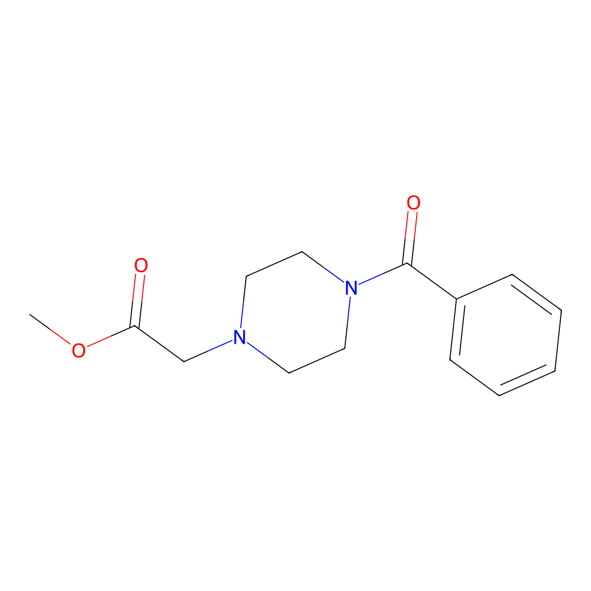 Methyl 2-(4-benzoylpiperazin-1-yl)acetate molecular structure, CAS 1458419-58-3