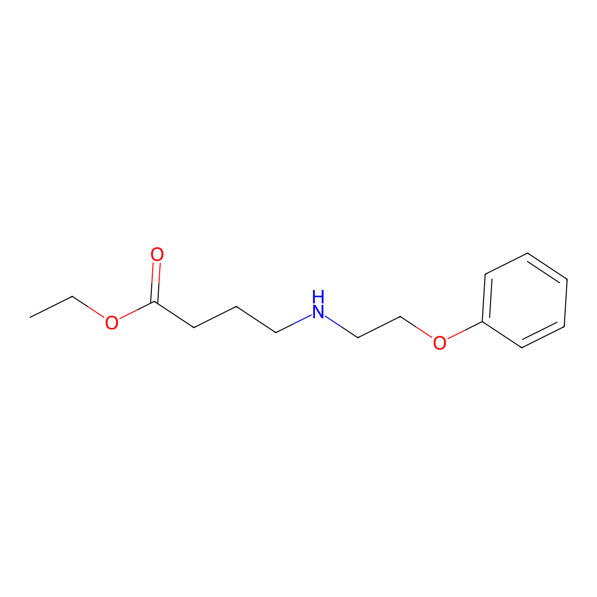 Ethyl 4-[(2-phenoxyethyl)amino]butanoate molecular structure, CAS 1458438-71-5