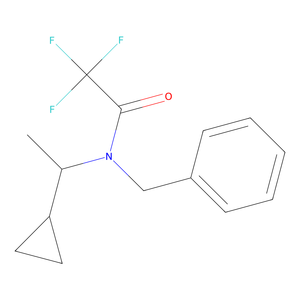 N-benzyl-N-(1-cyclopropylethyl)-2,2,2-trifluoroacetamide molecular structure, CAS 1458451-02-9